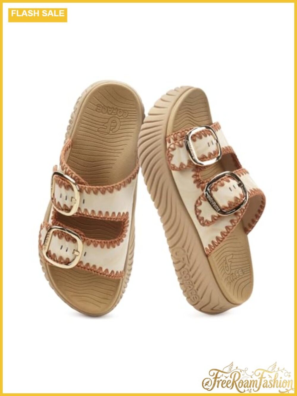 Orthotic Arch Support Platform Sandals Faux Leather Womens Comfort Slide